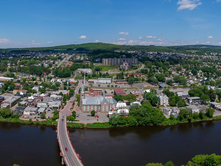 Aerial,Panorama,View,Of,Town,Saintemarie,De,Beauce,,Quebec,,Canada